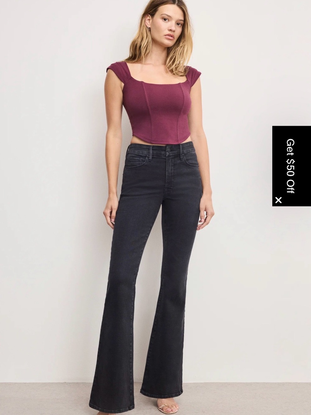 Good American Dolly Joleans Flare Jeans